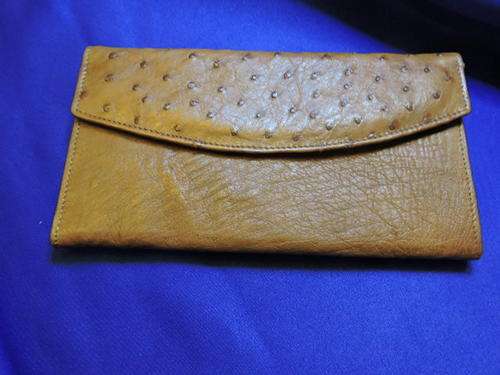 Ostrich Leather Ladies Purse for cash credit cards and cheque book Genuine